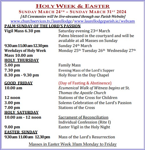 Holy Week/Easter ceremonies 2024